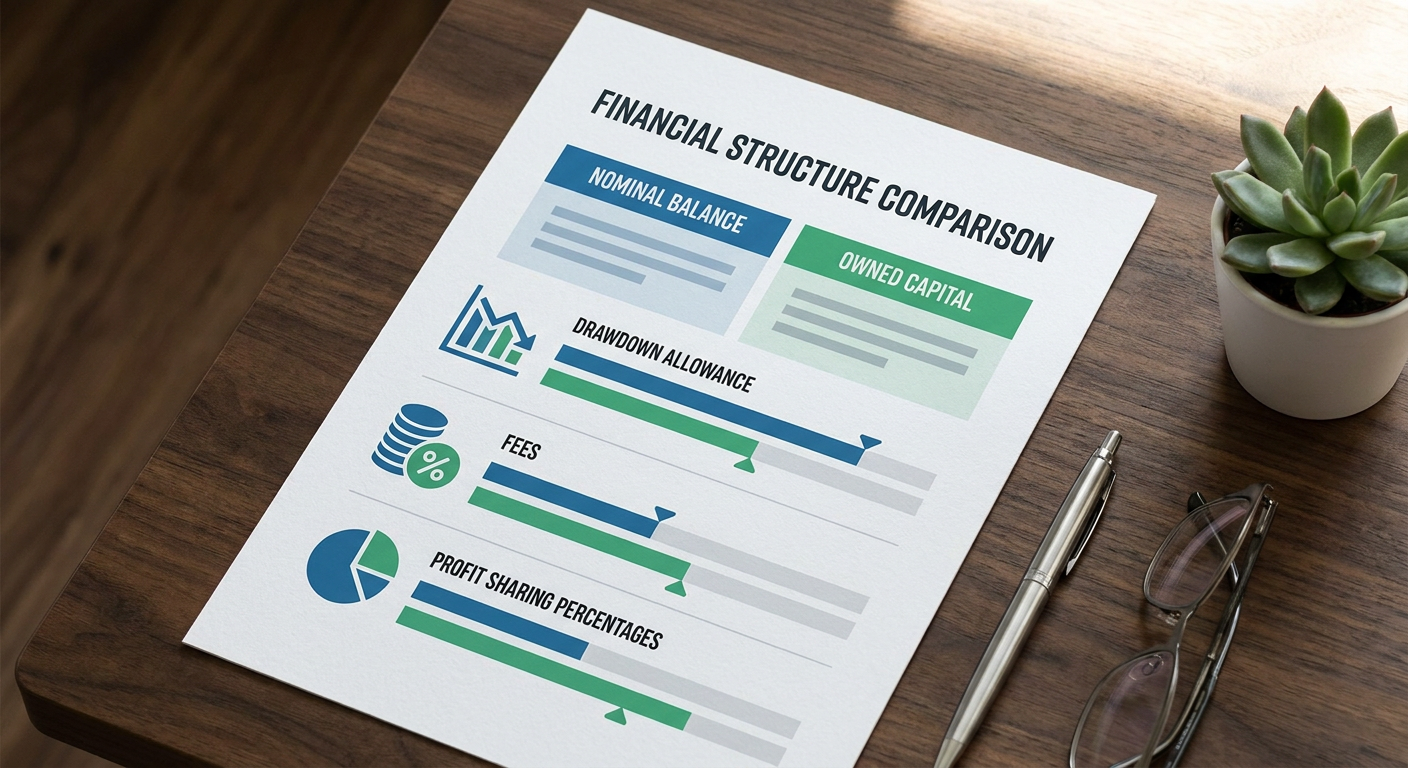 Prop firm nominal balance compared with personal trading capital