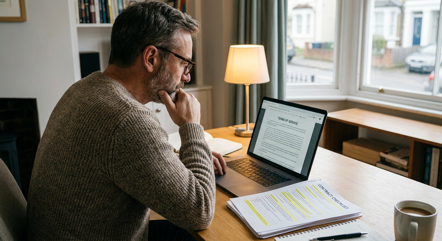 Trader checking a prop firm contract, payout rules and legal entity